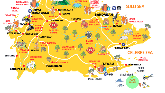 Mapa Localización Sipadan Borneo Malasia