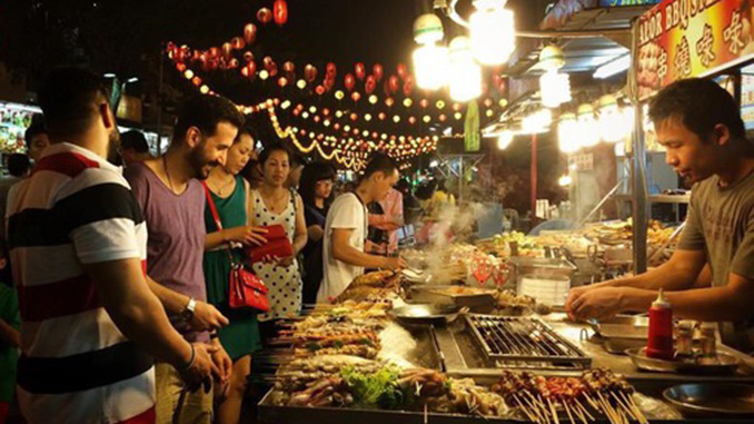 street of Asian food