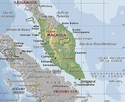 mapa Malaysia peninsula