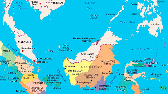 Localizacion isla de Borneo una de las más grande del planeta
