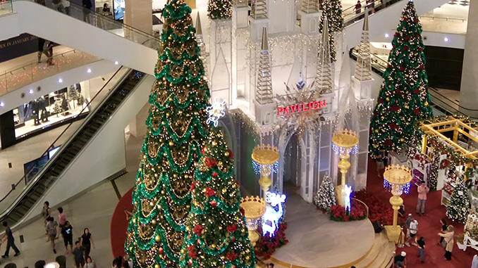 Decoración de Navidad en Kuala Lumpur centro comercial Pavilion