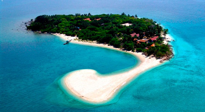 Vista de la isla de las tortugas en Sabah Malasia