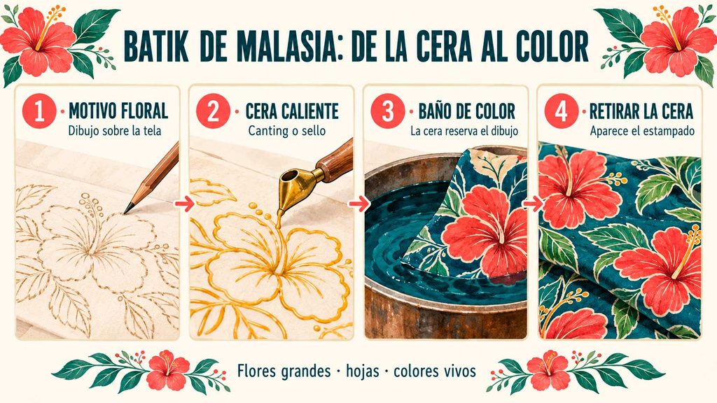 Batik de Malasia, técnica, cómo se hace