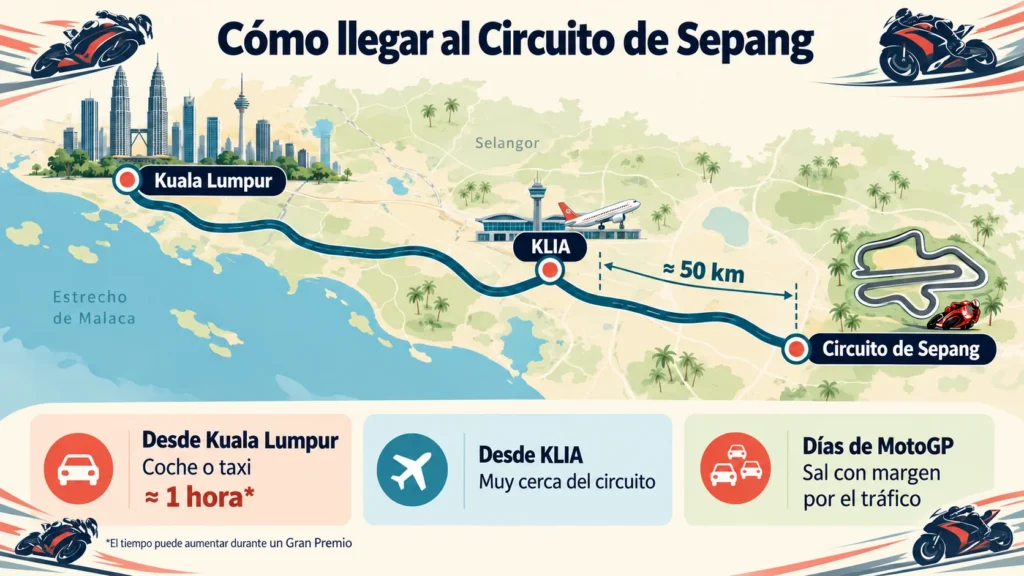 Como llegar al circuito de Sepang en Kuala Lumpur