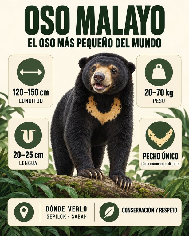 Cómo es el oso malayo