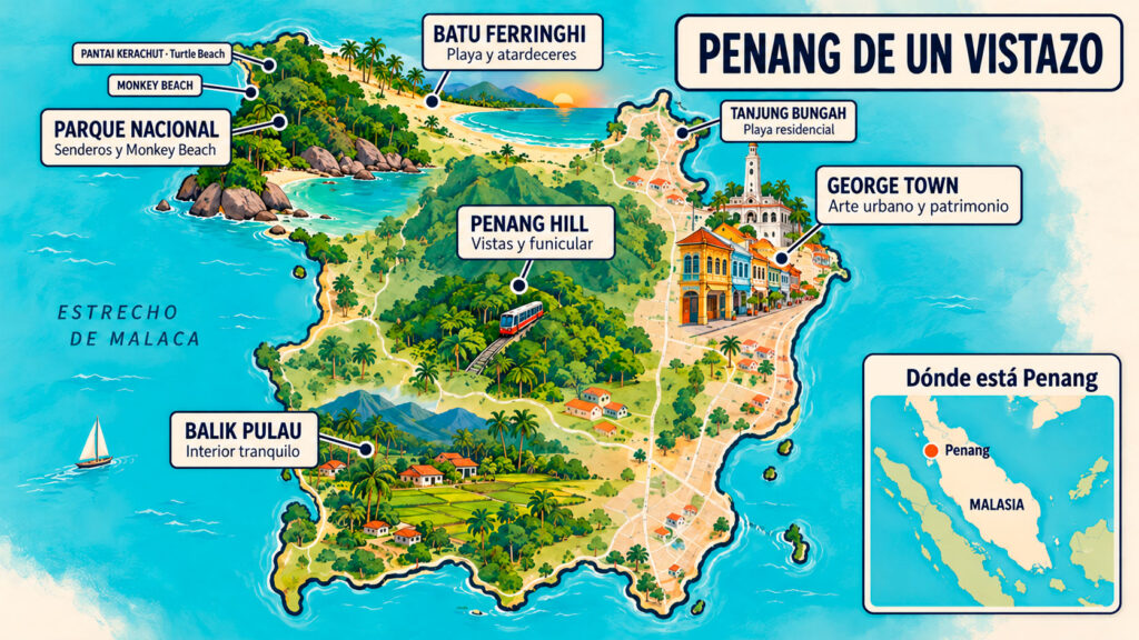 Penang de un vistazo, qué ver en la isla