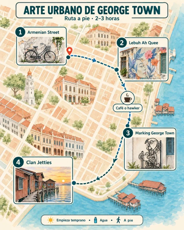 ruta del arte urbano de George Town en la isla de Penang, te contamos qué ver