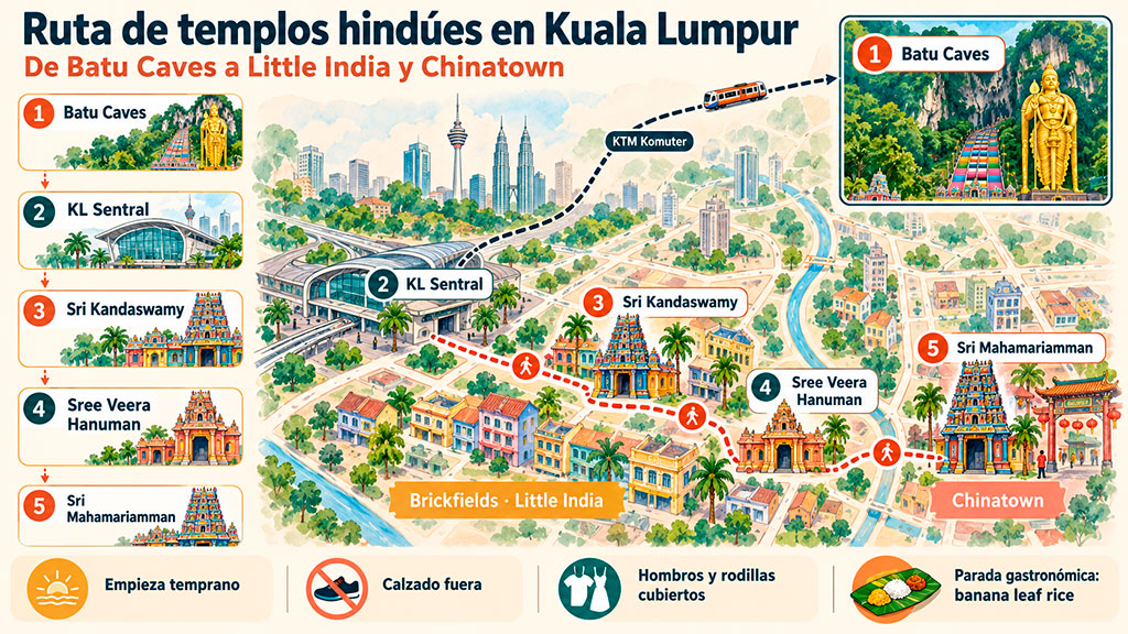 Ruta por los mejores templos hindúes en Kuala Lumpur